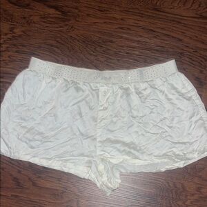 PINK Victoria's Secret White Lounge Shorts with Studded Waistband